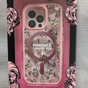 Ed Hardy Pink Love Kills Slowly Skull Tattoo Design Iphone 16 Pro Case NEW!